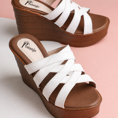 Strappy Crisscross Platform Wedge Heels