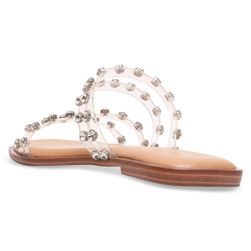 Women Transparent Diamante Studded Vinyl Flats