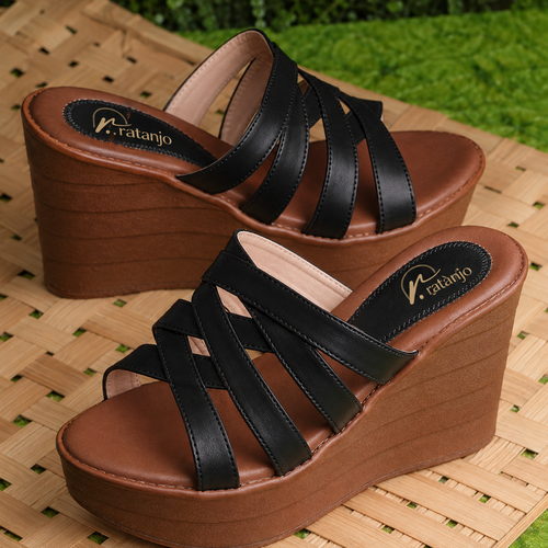 Strappy Crisscross Platform Wedge Heels