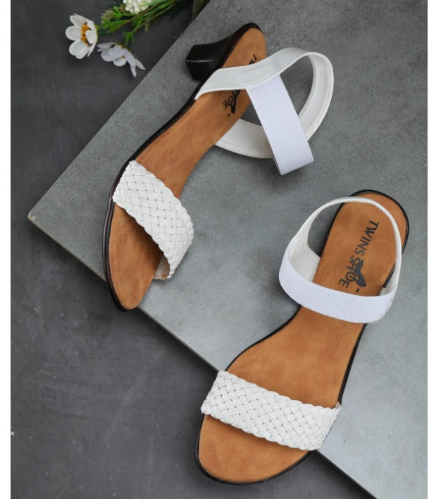 ethnic style heel sandals